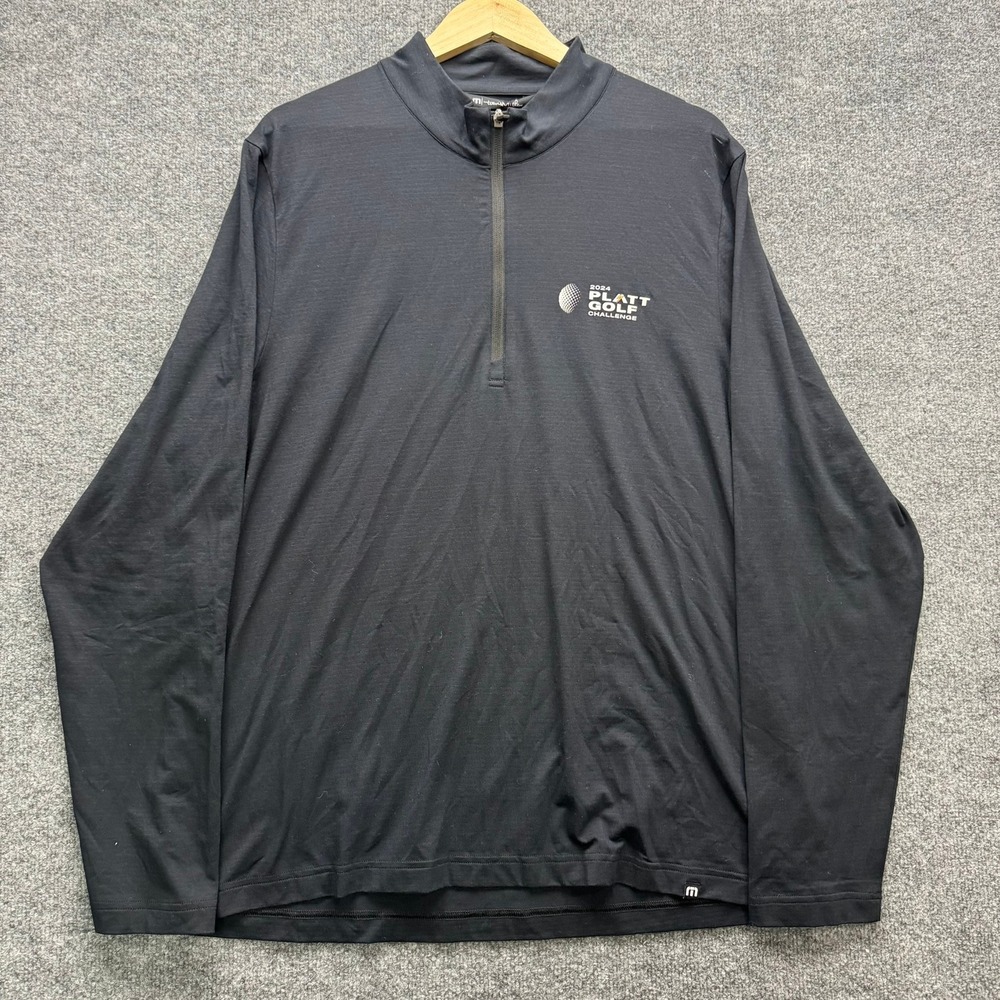 TravisMathew Golf Pullover XL Black Long Sleeve‎ 1/4 Zip 2024 Platt Challenge